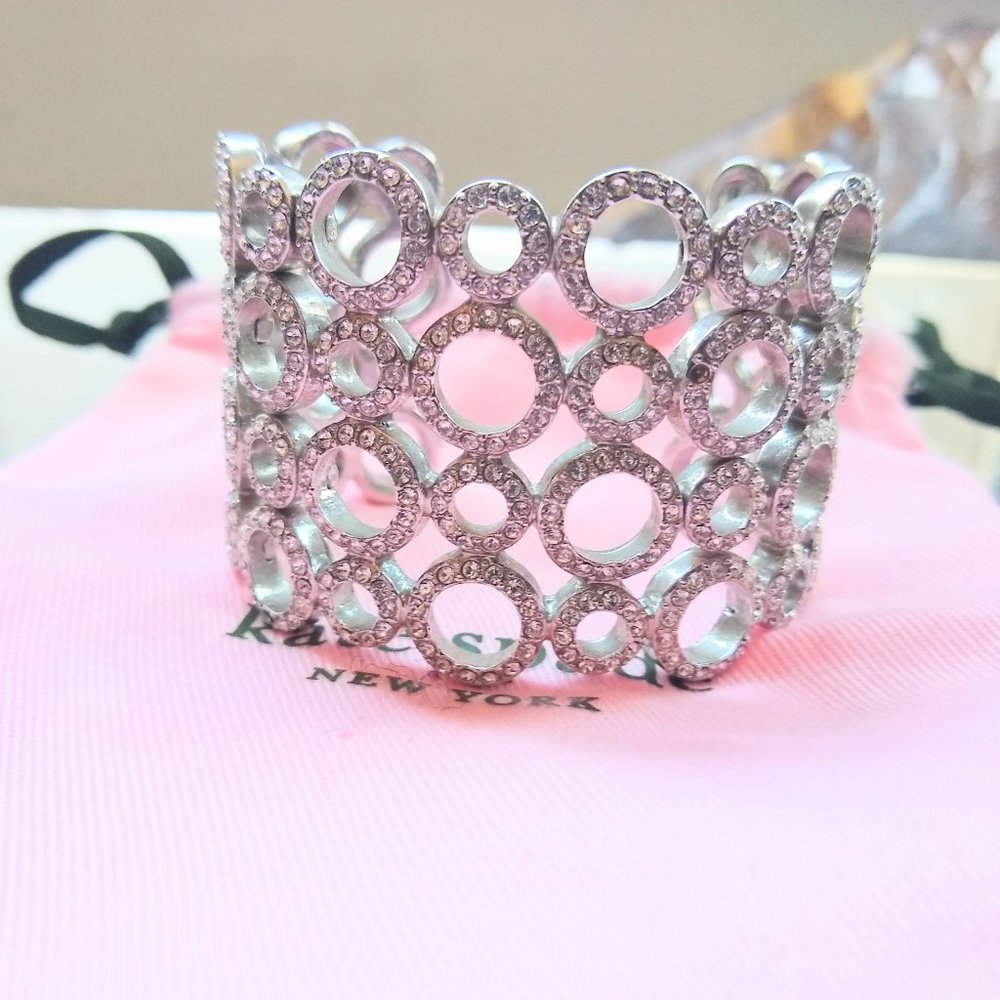 Kate Spade Silver Crystal Delicate Dots Cuff Bracelet